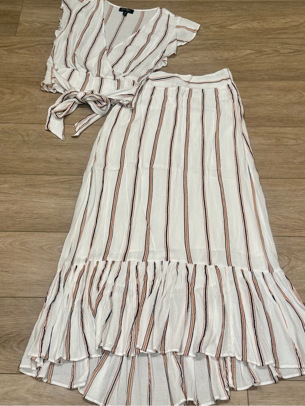 Jessica Simpson Striped Skirt & Top Set S/M
